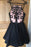 A-Line Bateau Appliques Sleeveless Short Homecoming Dress Mini Black Dresses - Prom Dresses