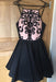 A-Line Bateau Appliques Sleeveless Short Homecoming Dress Mini Black Dresses - Prom Dresses