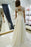 A-line Beach Gown Sweep Train Cap Sleeves Wedding Dress - Wedding Dresses