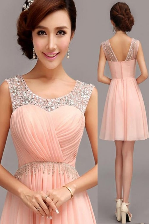 A-Line Chiffon Short Prom Homecoming Dress - Prom Dresses
