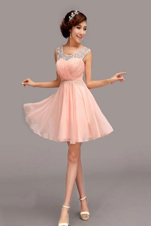 A-Line Chiffon Short Prom Homecoming Dress - Prom Dresses