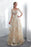 A Line Floor Length Floral Prom Dresses 3/4 Sleeves A-line Empire Waist Long Evening Gowns - Prom Dresses
