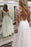 A Line Floor Length Long Sleeves V Neck Tulle Beach Wedding Dress - Wedding Dresses