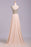A Line Floor Length Scoop Chiffon Prom Dress Beading Long Evening Dresses - Prom Dresses