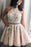 A Line Halter Sleeveless Homecoming with Beads Appliqued Short Formal Dress - Prom Dresses