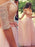 A-Line Off-the-Shoulder 1/2 Sleeves Floor-Length With Lace Tulle Dresses - Prom Dresses