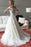 A Line Off the Shoulder Long Sleeves Sweep Train Wedding Dress - Wedding Dresses