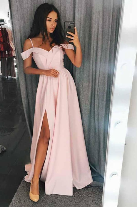 A Line Off the Shoulder Cheap Long Red Prom Dresses 2021 - Bridelily A Line Off the Shoulder Cheap Long Red Prom Dresses 2021 - Bridelily