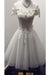 A-line Off-the-shoulder Tulle Homecoming Appliqued Short Prom Dress With Bow - Prom Dresses