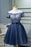A Line Off the Shoulder Tulle Prom Belt Cute Graduation Dress with Applique - Prom Dresses