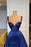 A-line Royal Blue Satin Prom Dresses Chic Sexy Evening Maxi Dress - Prom Dresses
