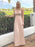 A-Line Scoop Pleated Pink Chiffon Bridesmaid Dress - Bridesmaid Dresses