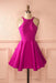 A-line Short Dresses Simple Open Back Ruched Sleeveless Homecoming Dress - Prom Dresses