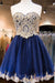 A-line Short Sweetheart Strapless Tulle Homecoming Dress with Beading - Prom Dresses