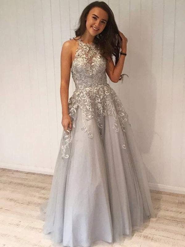 Silver Grey Long Gown main image 0