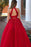 A-Line Sleeveless Jewel Beading Appliqued Tulle Long Two Piece Prom Dresses - Prom Dresses