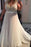 A Line Sleeveless Prom Dress with Lace Brush Train Tulle Plus Size Dresses - Prom Dresses