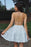 A Line Spaghetti Straps Backless Lace Homecoming Formal Short Prom Dresses - Prom Dresses