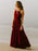 A-Line Square Neck Red Chiffon Bridesmaid Dress - Bridesmaid Dresses