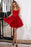 A-line Straps Mini Backless Satin Homecoming dress Red Sleeveless Short Prom Dress with Bowknot - Prom Dresses