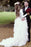 A-Line Sweep Train Tulle Long Sleeves Beach Wedding Dress - Wedding Dresses