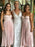 A-Line Sweetheart Tea Length Pleated Pink Satin Bridesmaid Dress - Bridesmaid Dresses