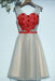 A Line V-neck Appliqued Homecoming Short Party Dresses with Flowers - Prom Dresses