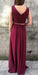 A Line V Neck Burgundy Long Prom Dresses, V Neck Burgundy Formal Graduation Evening Dresses 