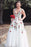 A Line V Neck Ivory Lace Prom Flowers Long Evening Dresses with Appliques - Prom Dresses