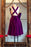 A Line V Neck Purple Sleeveless Chiffon Bridesmaid Dress Knee Length Homecoming Dresses - Prom Dresses