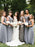 A-Line V-Neck Ruched Grey Chiffon Bridesmaid Dress - Bridesmaid Dresses