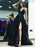 A-Line V-neck Sleeveless Floor-Length With Ruffles Satin Dresses - Prom Dresses
