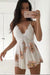 A-Line V Neck Sleeveless Mini Floral Homecoming Spaghetti Straps Short Prom Dress - Prom Dresses