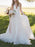 A Line Wedding Dress Ivory Blackless V Neck Spaghetti Straps Wedding Dress