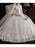 A-Line Wedding Dresses Jewel Neck Sweep \ Brush Train Lace Half Sleeve Glamorous See-Through Illusion Sleeve with Lace Insert Appliques 2020