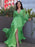 A-Line/Princess 3D Chiffon Ruffles V-neck Long Sleeves Sweep/Brush Train Dresses - Prom Dresses