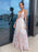 A-Line/Princess Applique Tulle V-neck Sleeveless Floor-Length Dresses - Prom Dresses
