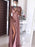 A-Line/Princess Chiffon V-neck Hand-Made Flower Sleeveless Floor-Length Dresses - Prom Dresses