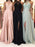 A-Line/Princess Halter Applique Sleeveless Ruched Sweep/Brush Train Chiffon Dresses - Prom Dresses
