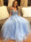 A-Line/Princess Off-the-Shoulder Floor-Length Tulle Sleeveless Beading Dresses - Prom Dresses