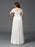 A-Line/Princess Off-the-Shoulder Ruched Short Sleeves Long Chiffon Plus Size Dresses - Prom Dresses