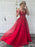 A-Line/Princess Off-the-Shoulder Tulle Applique Sleeveless Floor-Length Dresses - Prom Dresses