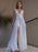 A-Line/Princess Ruffles Jersey V-neck Sleeveless Floor-Length Dresses - Prom Dresses
