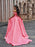A-Line/Princess Satin Sleeveless Ruffles Off-the-Shoulder Court Train Dresses - Prom Dresses