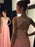 A-Line/Princess Scoop Sleeveless Floor-Length Applique Chiffon Dresses - Prom Dresses