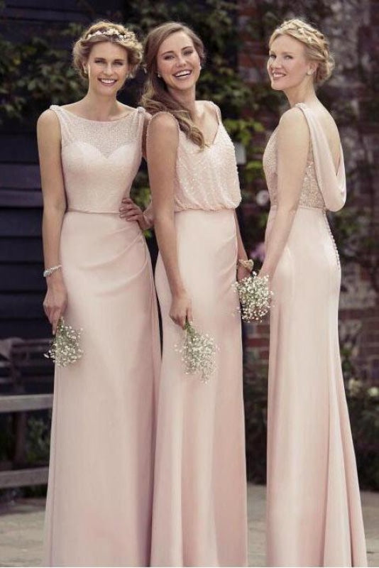 A-line/Princess Sexy Chiffon Bridesmaid Dresses Long Prom Dress - Prom Dresses