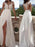 A-Line/Princess Short Sleeves Scoop Sweep/Brush Train Applique Chiffon Dresses - Prom Dresses