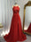 A-Line/Princess Sleeveless Halter Chiffon Applique Sweep/Brush Train Dresses - Prom Dresses