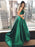 A-Line/Princess Sleeveless Square Floor-Length Ruffles Satin Two Piece Dresses - Prom Dresses