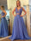 A-Line/Princess Sleeveless V-neck Chiffon Beading Floor-Length Two Piece Dresses - Prom Dresses